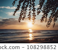 被夕陽染紅的大海 108298852