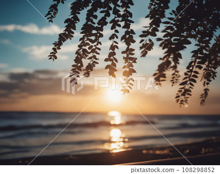 被夕陽染紅的大海 108298852