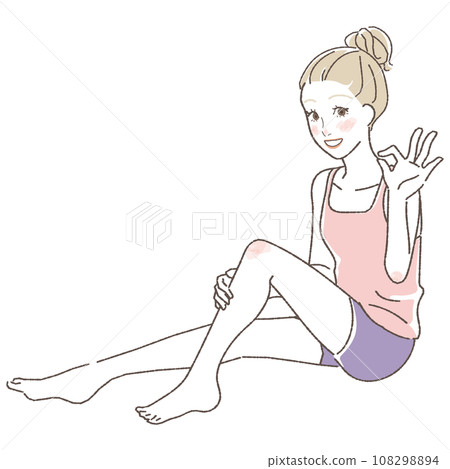 一個女人自我按摩腳的插圖 108298894