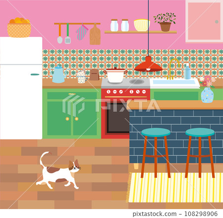 色彩繽紛的廚房風景 108298906