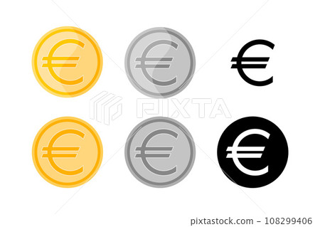 Coin With Euro Sign for Coloring