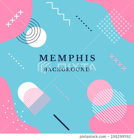 Pattern from geometric shapes in Memphis 80s-90s 108299592
