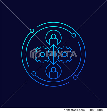 people interaction icon, linear design 108300089