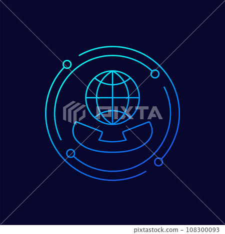 roaming calls icon, linear design 108300093