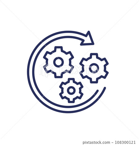 iteration, product cycle line icon iteration, product cycle line icon 108300121