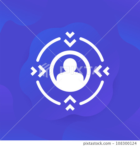 Focus on client icon, customer centricity concept Focus on client icon, customer centricity concept 108300124