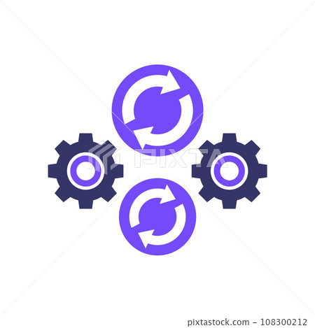iteration icon on white, vector iteration icon on white, vector 108300212