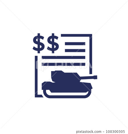military spending, defence budget icon with a tank 108300305