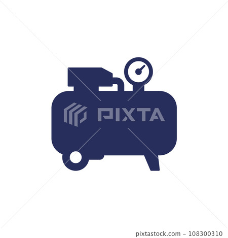 air compressor icon on white air compressor icon on white 108300310