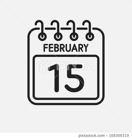 Icon page calendar day - 15 February Icon page calendar day - 15 February 108300319
