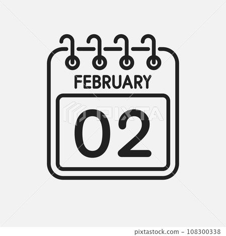 Icon page calendar day - 2 February Icon page calendar day - 2 February 108300338