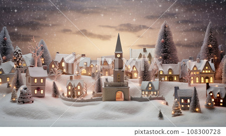 Street in a Christmas night in an old town Street in a Christmas night in an old town 108300728