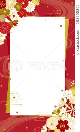 Japanese style floral pattern background material (Full HD 16:9) Japanese style floral pattern background material (Full HD 16:9) 108300893