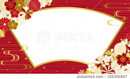 日式花卉圖案背景素材(全高清16:9) 日式花卉圖案背景素材(全高清16:9) 108300897