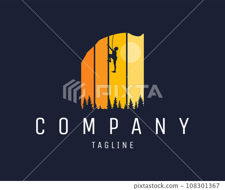 Mountain climber. simple vector design. isolated logo, badge, emblem, icon, sticker design. available in eps 10 108301367