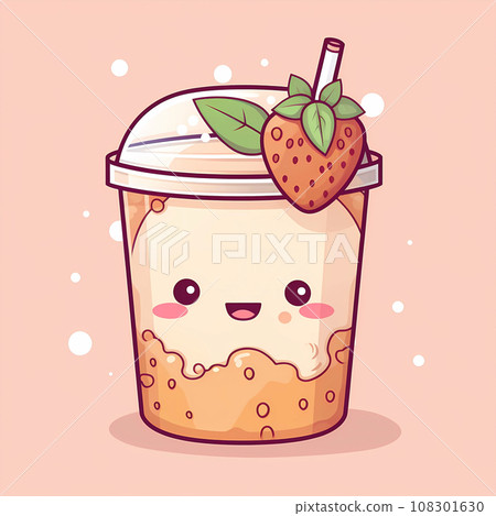 cartoon milk tea illustration 108301630
