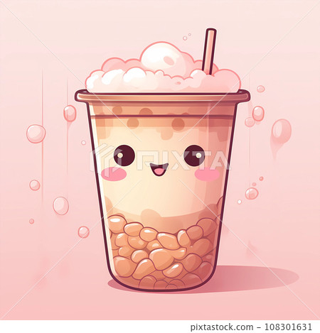 cartoon milk tea illustration cartoon milk tea illustration 108301631
