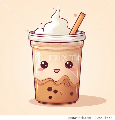 cartoon milk tea illustration cartoon milk tea illustration 108301632