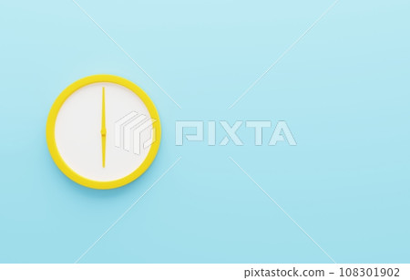 3D影像_簡約掛鐘_6點鐘 108301902