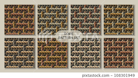Seamless patterns with loose interwoven ropes 108301949