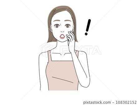 一個女人睜大眼睛，表情驚訝 108302152