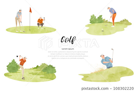 Vector illustration material: play golf, set 108302220