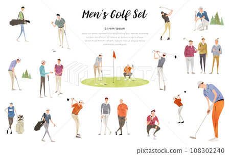 Vector illustration material: man playing golf, person set Vector illustration material: man playing golf, person set 108302240
