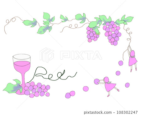 時尚紅酒插畫 108302247