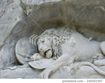 Luzern, Switzerland Lion Monument commemorating the death of a Swiss mercenary (completed in 1821) 108302367