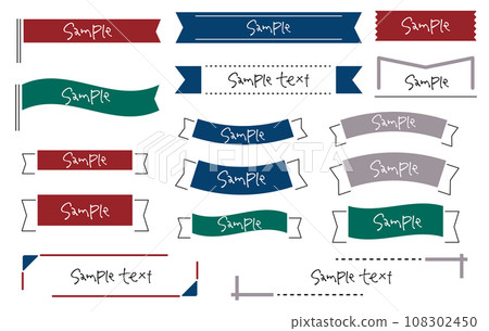 Stylish line drawing title ribbon winter color Christmas 108302450