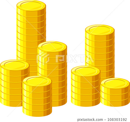 Illustration of coins stacking up straight 108303192