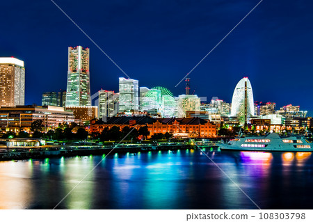橫濱港未來的夜景 橫濱港未來的夜景 108303798