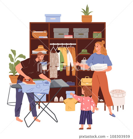 Clothing care. Vector illustration. Finding perfect outfit can make you feel confident and stylish The clothing care concept emphasizes importance taking care ourselves Wear clothes complement 108303939