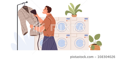 Laundry. Vector illustration. The laundry metaphor signifies renewal and growth Cleaning clothes removes dirt and odors Sorting laundry streamlines washing process Stain removal is crucial for laundry 108304026