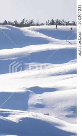 Snowy landscape of Tottori Sand Dunes 108304032