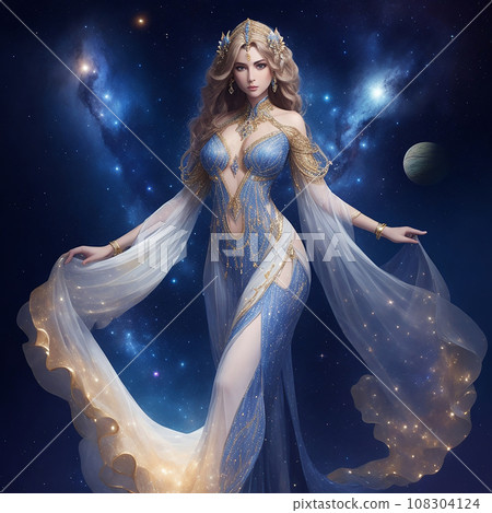 Beautiful Pleiadian goddess illustration art (AI generated image) 108304124