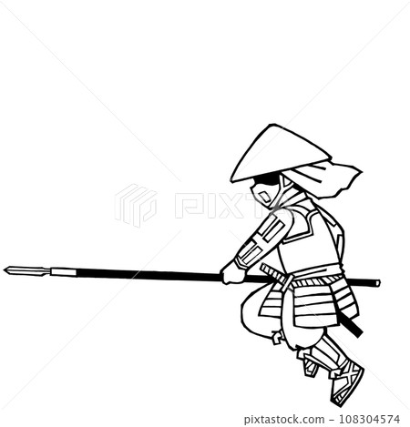Ashigaru (spear attack, right 2, monochrome) Ashigaru (spear attack, right 2, monochrome) 108304574