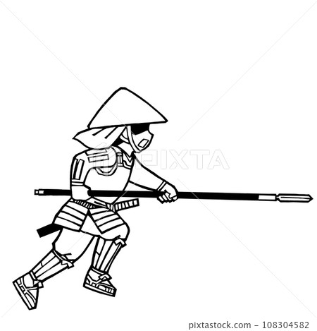 Ashigaru (spear attack, left 2, monochrome) Ashigaru (spear attack, left 2, monochrome) 108304582