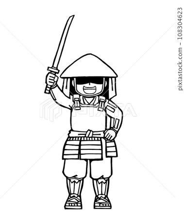 Ashigaru (Kachidoki, front 2, monochrome) 108304623