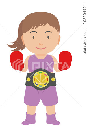 戴著冠軍腰帶的女拳擊手 戴著冠軍腰帶的女拳擊手 108304994