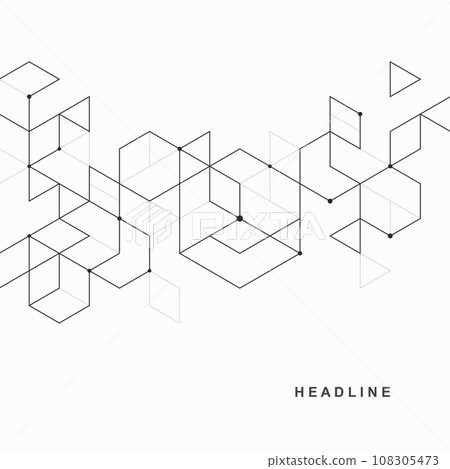 Abstract geometric technological background. Vector creative design. 108305473