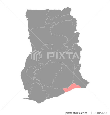 Greater Accra region map, administrative division of Ghana. Vector illustration. Greater Accra region map, administrative division of Ghana. Vector illustration. 108305685