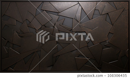 Bronze patinated geometric tiles Bronze patinated geometric tiles 108306435