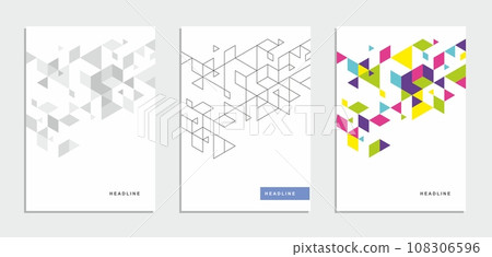 Abstract geometric technological company brochure. Vector business flyer. 108306596
