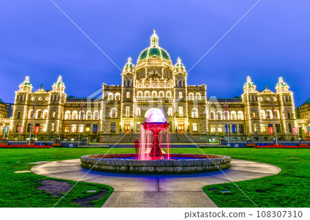 Provincial Parliament in Victoria at twilight time,British Columbia,Canada Provincial Parliament in Victoria at twilight time,British Columbia,Canada 108307310