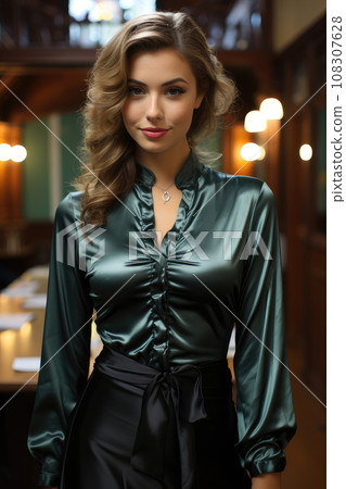 Shiny hot sale satin blouses