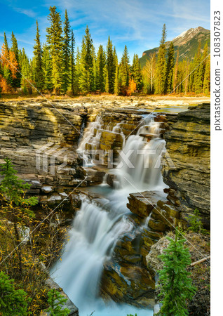 Athabasca Falls in autumn, Jasper National Park, Alberta, Canada Athabasca Falls in autumn, Jasper National Park, Alberta, Canada 108307823