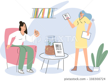 Cashless payment. Vector illustration. Mobile banking apps often include features for making cashless transactions Online payment gateways enable secure and hassle-free digital payments NFC-enabled 108308724