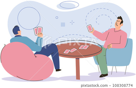 Game together. Family fun. Friendship time. Vector illustration. Engaging in board game brings people closer and encourages healthy competition People playing games together discover new aspects of Game together. Family fun. Friendship time. Vector illustration. Engaging in board game brings people closer and encourages healthy competition People playing games together discover new aspects of 108308774