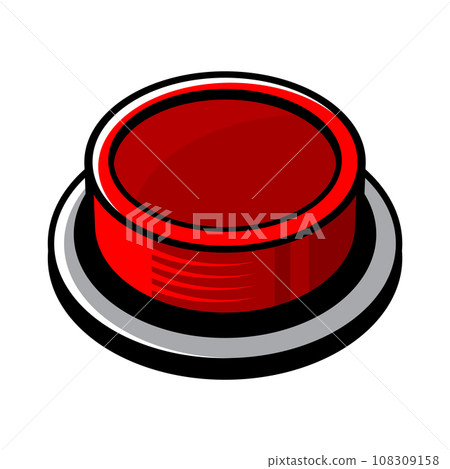 Big Red Panic Button on White Background. Comic Book Style. Vector 108309158
